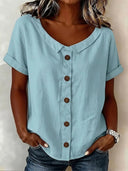 Soft Minimal Everyday Button-Down Blouse