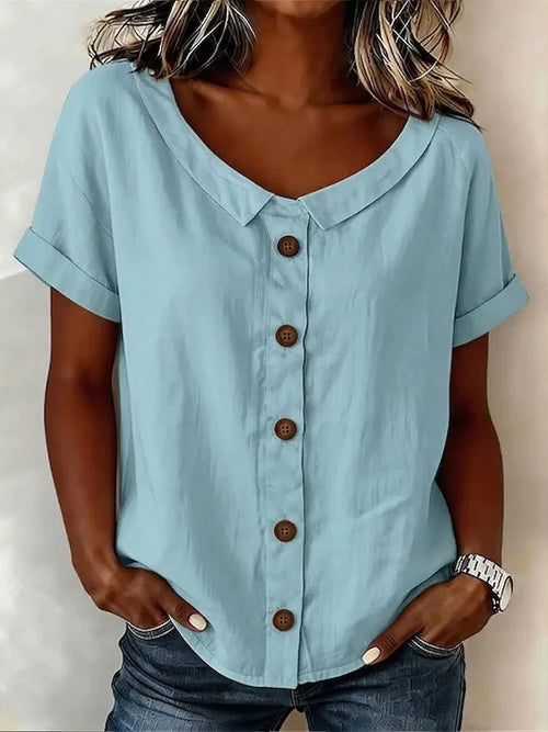 Soft Minimal Everyday Button-Down Blouse