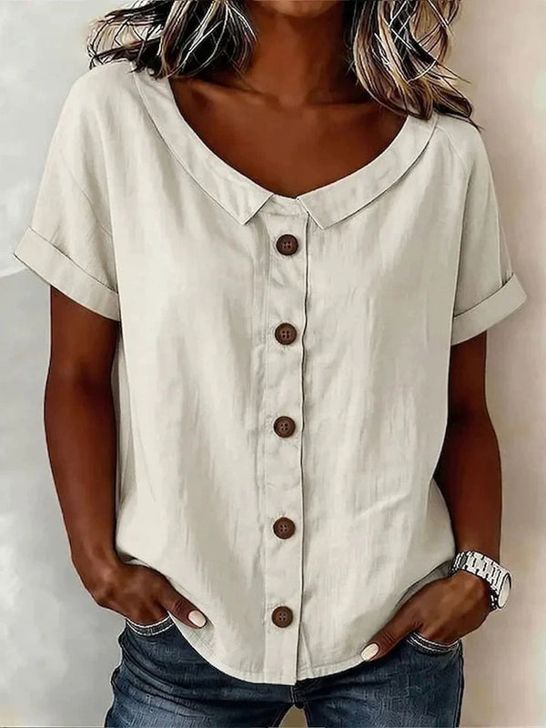 Soft Minimal Everyday Button-Down Blouse