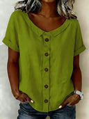 Soft Minimal Everyday Button-Down Blouse