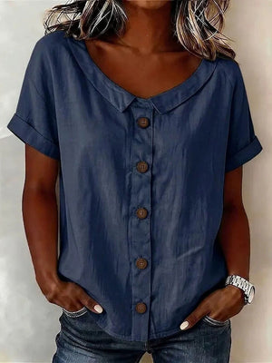 Soft Minimal Everyday Button-Down Blouse