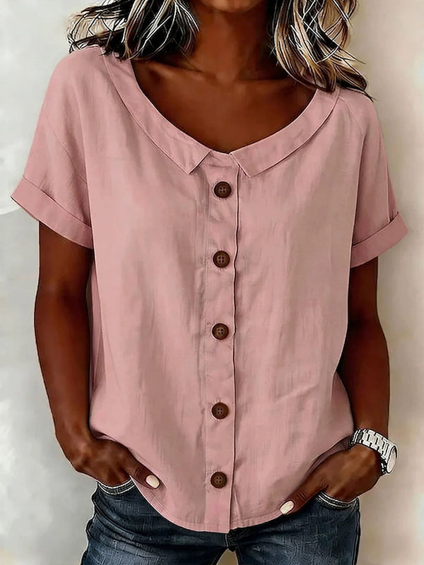 Soft Minimal Everyday Button-Down Blouse