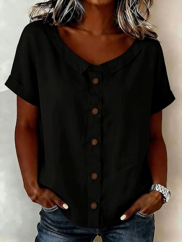 Soft Minimal Everyday Button-Down Blouse