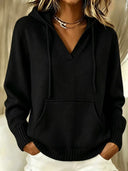 Soft Hooded Pocket Knit Sweater
