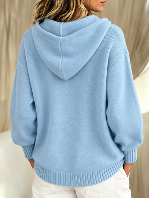 Soft Hooded Pocket Knit Sweater