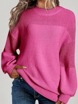Soft Knit Casual Bell-Sleeve Long-Sleeve Sweater
