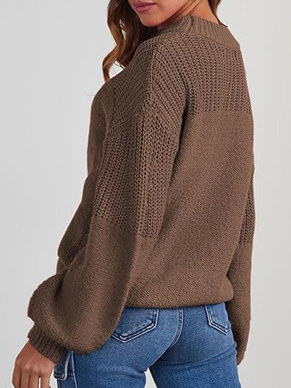 Soft Knit Casual Bell-Sleeve Long-Sleeve Sweater