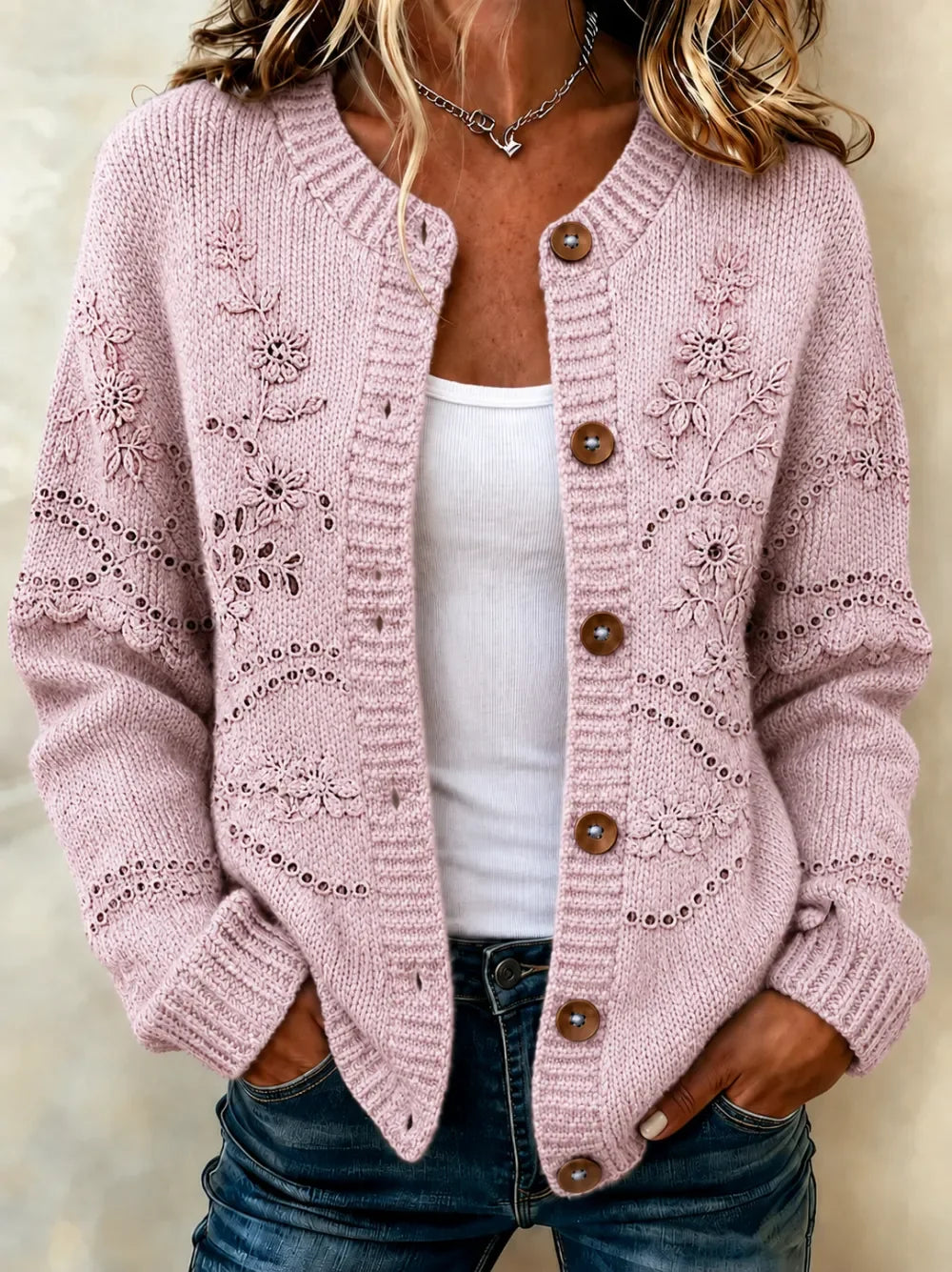 Soft Printed Long Sleeve Cardigan