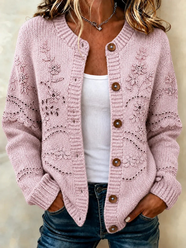 Soft Printed Long Sleeve Cardigan