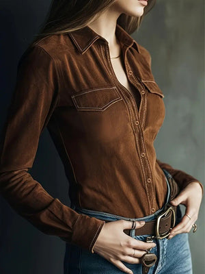 Soft Suede Long Sleeve top