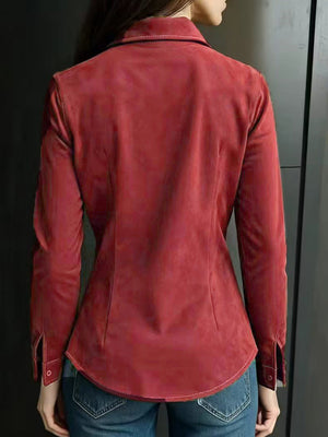 Soft Suede Long Sleeve top