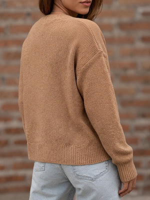 Solid Button Front Knit Cardigan