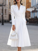 Sophisticated Waist-Defined Midi Dress