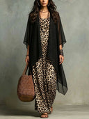 Statement Leopard Print Elegant Dress Set