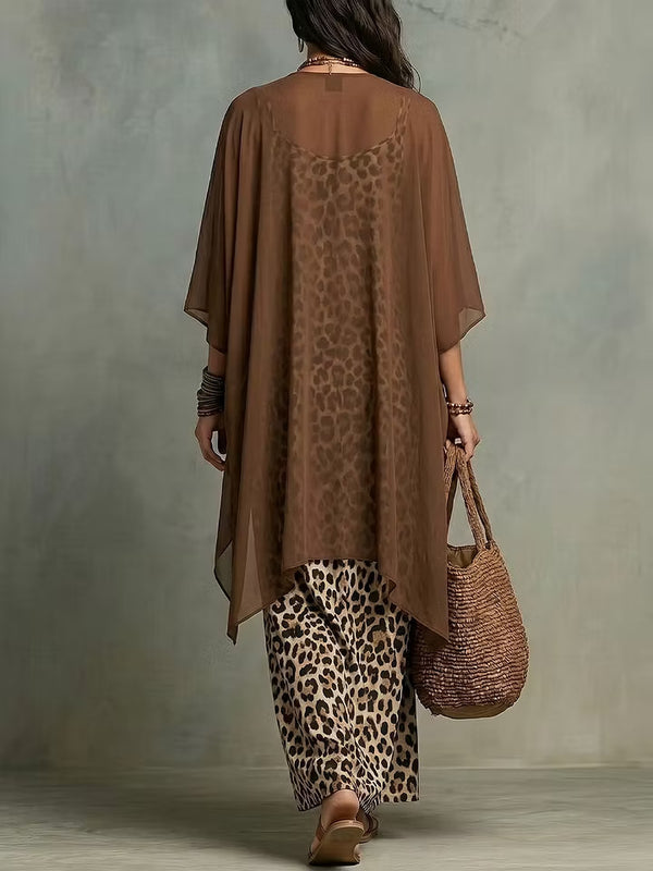 Statement Leopard Print Elegant Dress Set