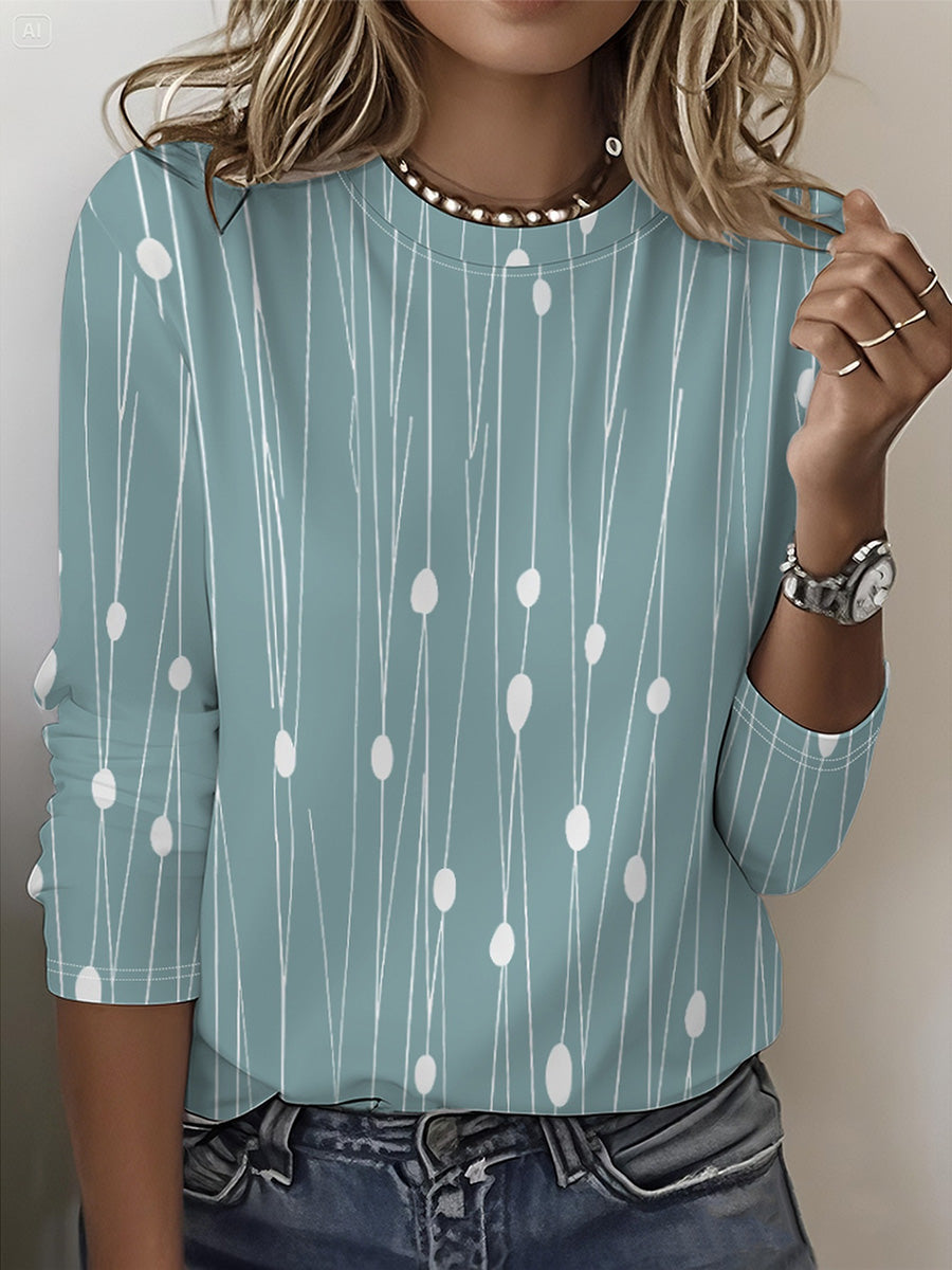Statement Print Crew Neck Long Sleeve Top