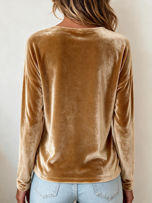 Statement Solid Velvet Fashion Top