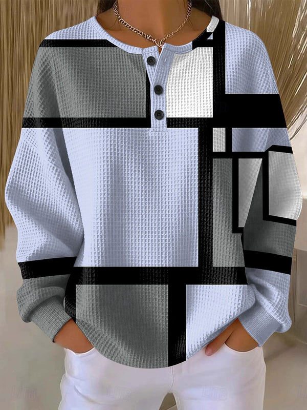 Statement Waffle Color-Block Top