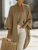 Sunscreen Solid Color Tank & Blouse Set