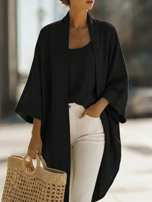 Sunscreen Solid Color Tank & Blouse Set
