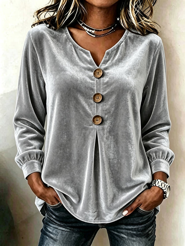 Timeless Velvet V-Neck Top