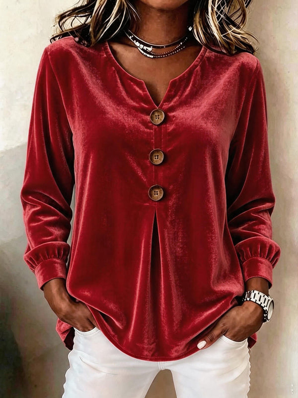 Timeless Velvet V-Neck Top