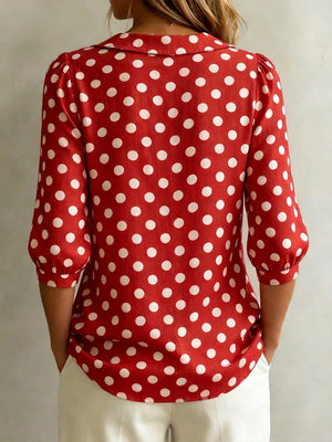 Timeless Effortless Style Polka Dot Blouse