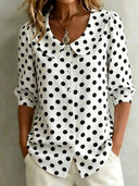 Timeless Effortless Style Polka Dot Blouse
