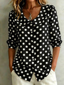 Timeless Effortless Style Polka Dot Blouse