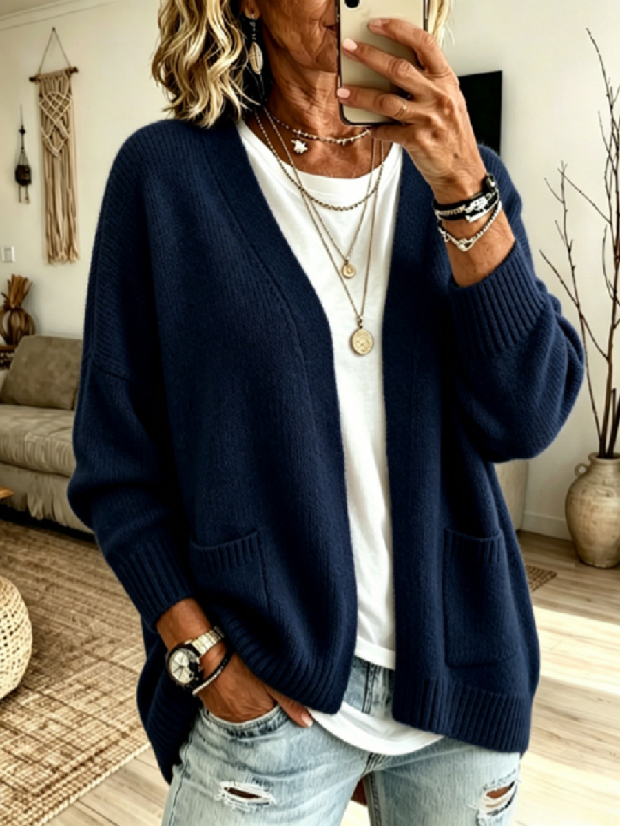 Timeless Solid Color Knit Cardigan