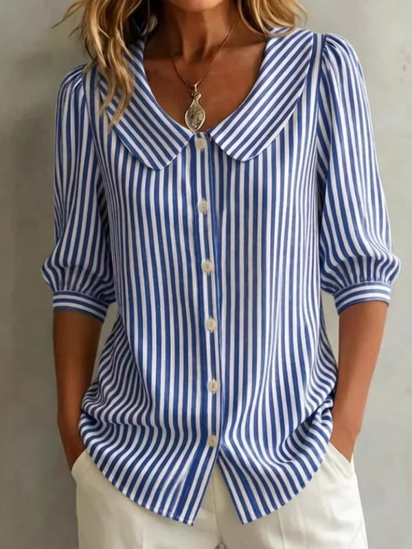 Timeless Striped Button-Up Blouse