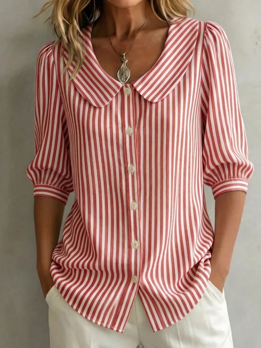 Timeless Striped Button-Up Blouse