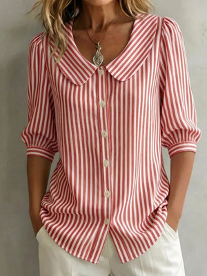 Timeless Striped Button-Up Blouse
