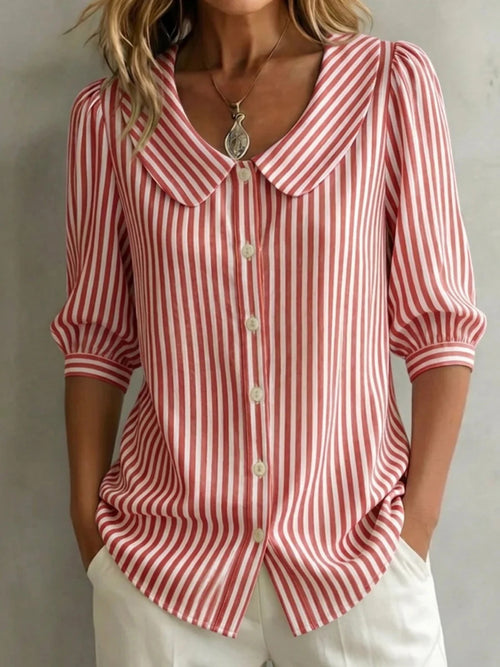 Timeless Striped Button-Up Blouse