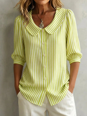 Timeless Striped Button-Up Blouse