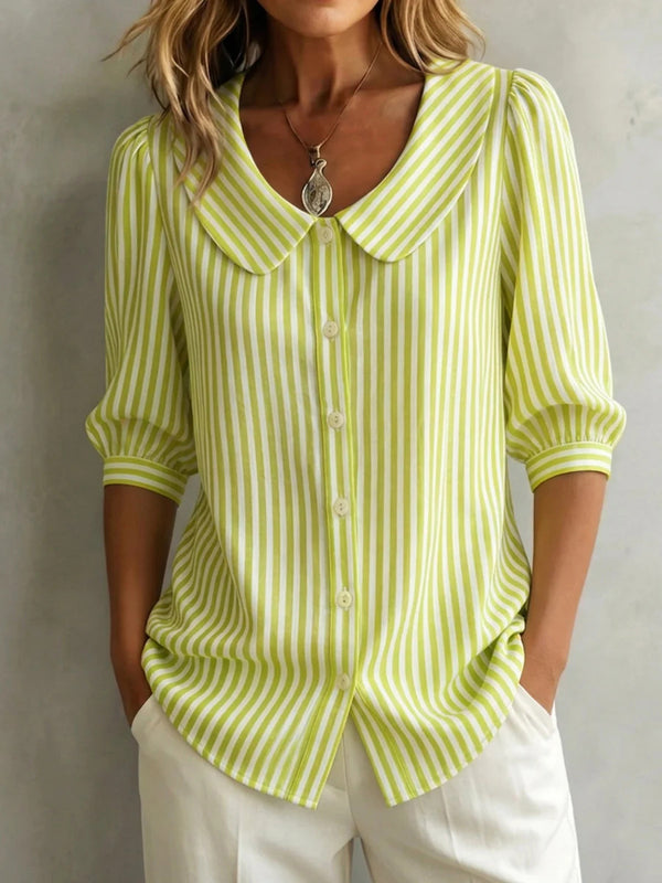 Timeless Striped Button-Up Blouse