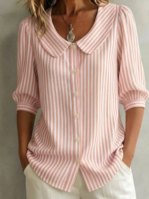 Timeless Striped Button-Up Blouse