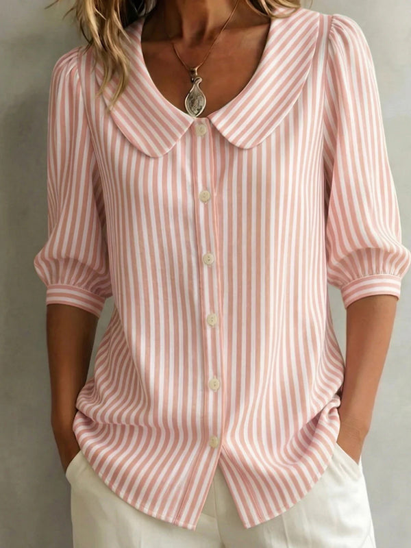 Timeless Striped Button-Up Blouse