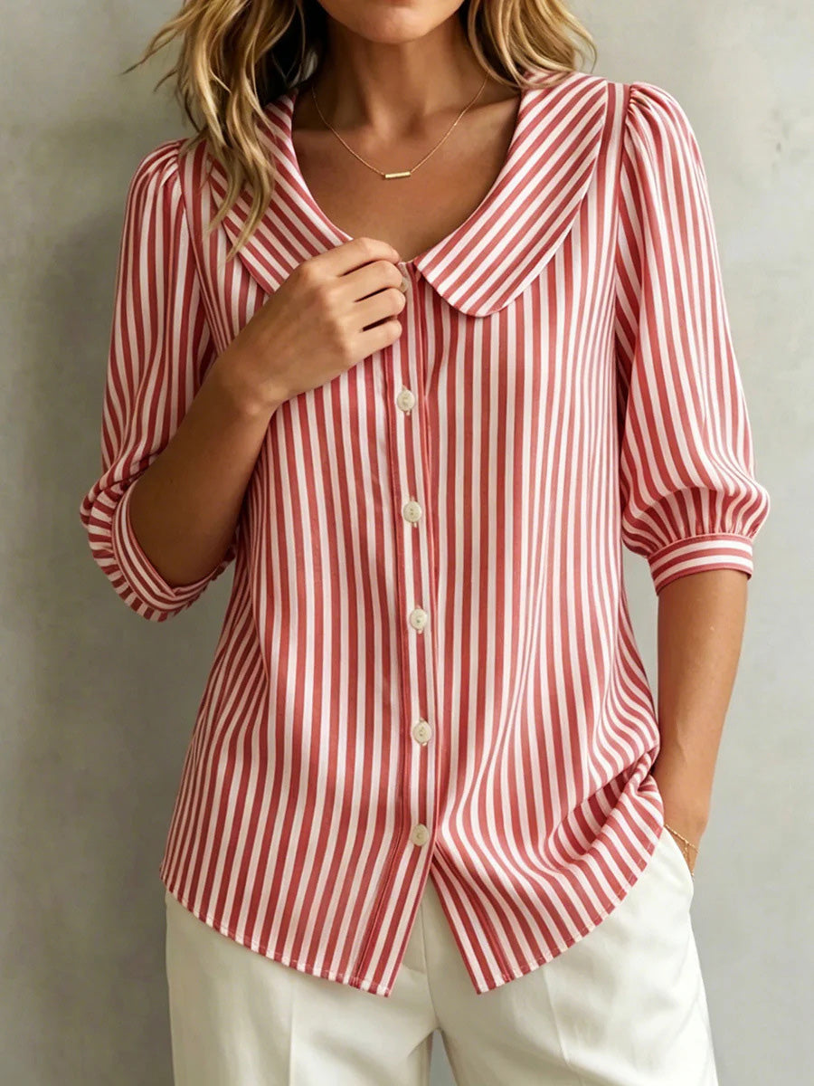 Timeless Striped Button-Up Blouse