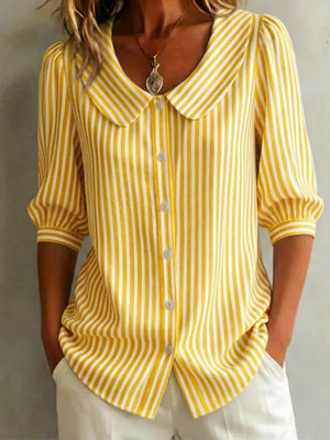 Timeless Striped Button-Up Blouse