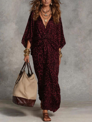 Timeless Leopard Print Waist Maxi Dress