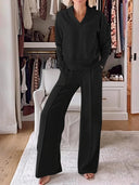 Timeless V-Neck Long Sleeve Outfit Set