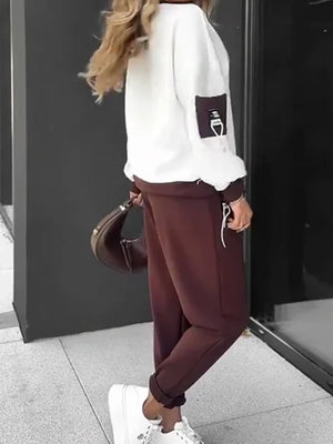 Trendy Color-Blocked Casual Fashion Set