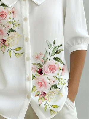 Versatile Floral Print Fashion Blouse