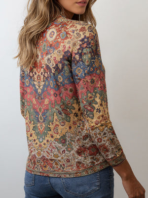 Vibrant Round Neck Long Sleeve Top