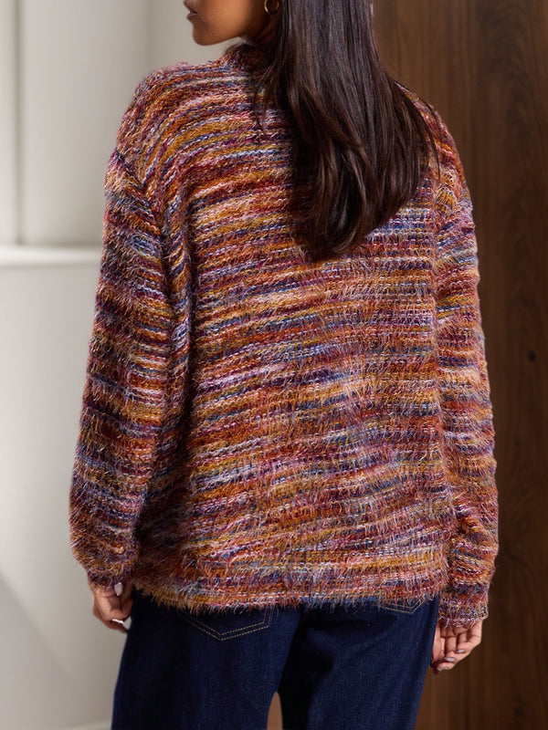 Vintage-Inspired Deep V-Neck Cardigan