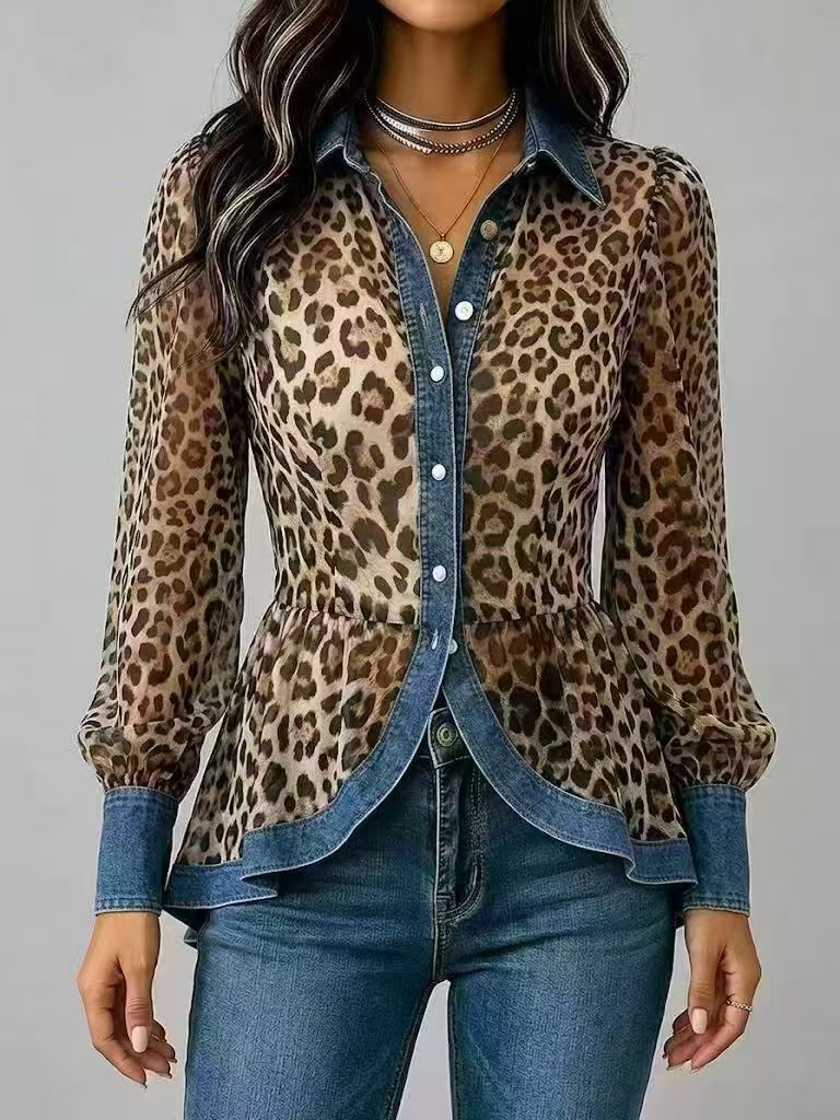 Vintage-Inspired Patchwork Denim Top