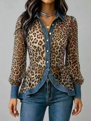 Vintage-Inspired Patchwork Denim Top
