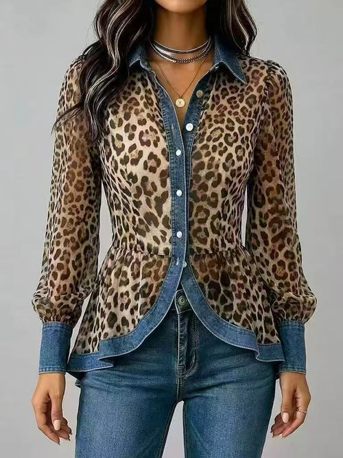 Vintage-Inspired Patchwork Denim Top