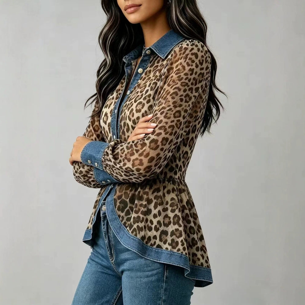Vintage-Inspired Patchwork Denim Top